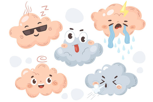 بهترین کالکشن وکتور ابر های کارتونی بهمراه فایل EPS لایه باز